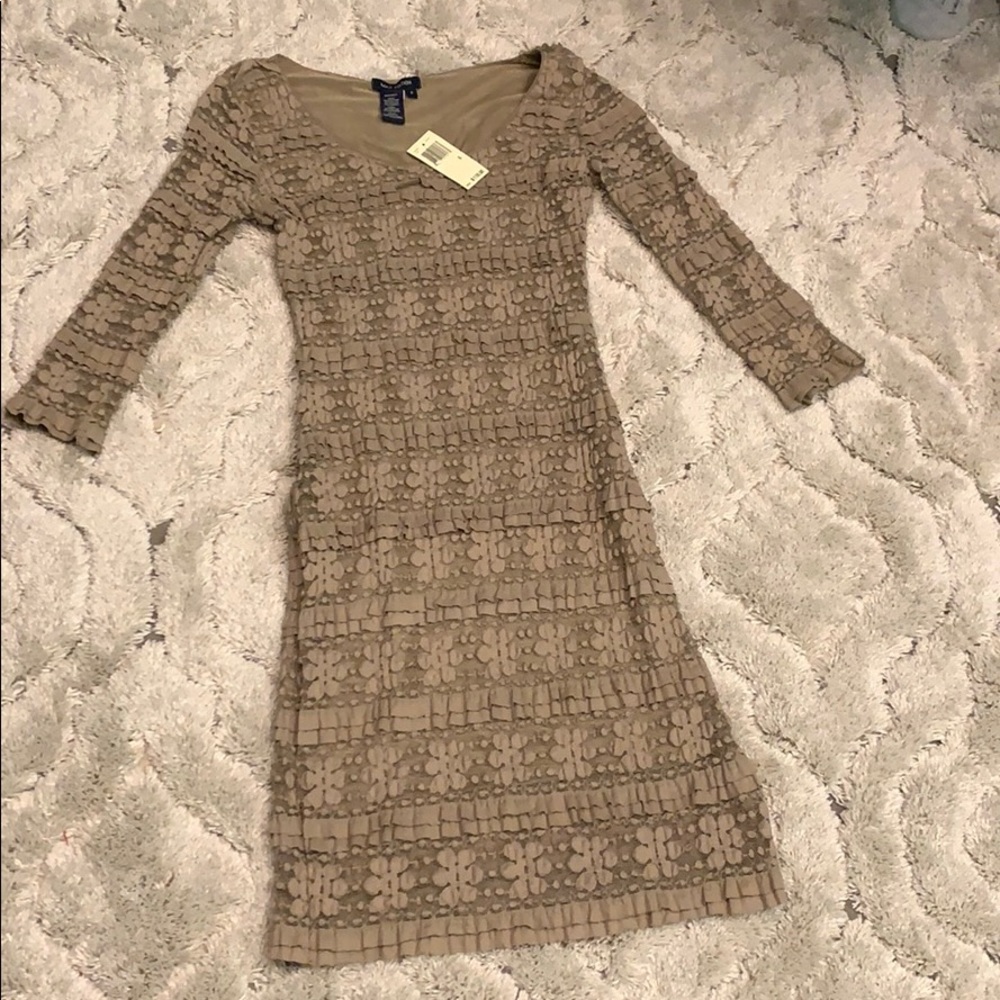 a nice army green dress with lace detailing
